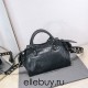 Balenciaga Cagole XS Small 26 Black Motorcycle Lambskin Silver Hardware 26x11x8cm