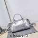 Balenciaga Cagole XS Small 26 Silver Motorcycle Lambskin Silver Hardware 26x11x8cm