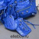 Balenciaga Cagole XS Small 26 Blue Motorcycle Lambskin Silver Hardware 26x11x8cm