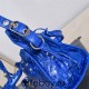 Balenciaga Cagole XS Small 26 Blue Motorcycle Lambskin Silver Hardware 26x11x8cm