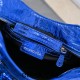 Balenciaga Cagole XS Small 26 Blue Motorcycle Lambskin Silver Hardware 26x11x8cm