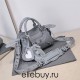 Balenciaga Cagole XS Small 26 Light Gray Motorcycle Lambskin Silver Hardware 26x11x8cm