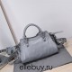 Balenciaga Cagole XS Small 26 Light Gray Motorcycle Lambskin Silver Hardware 26x11x8cm