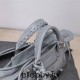 Balenciaga Cagole XS Small 26 Light Gray Motorcycle Lambskin Silver Hardware 26x11x8cm