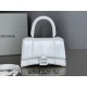 Balenciaga Hourglass XS Small 19 Smooth Calfskin White Silver Hardware 19x8x21cm