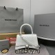 Balenciaga Hourglass Small 23 Croc-Embossed White Silver Hardware 23x19x24cm