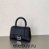 Balenciaga Hourglass XS Small 19 Grained Calfskin Black Silver Hardware 19x8x21cm