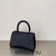 Balenciaga Hourglass Small 23 Grained Calfskin Black Silver Hardware 23x19x24cm