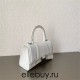 Balenciaga Hourglass XS Small 19 Grained Calfskin White Silver Hardware 19x8x21cm