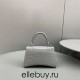 Balenciaga Hourglass XS Small 19 Croc-Embossed Gray Silver Hardware 19x8x21cm