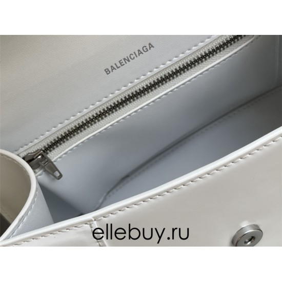 Balenciaga Hourglass Small 23 Calfskin White White Clasp 23x19x24cm