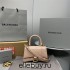 Balenciaga Hourglass XS Small 19 Croc-Embossed Brown Silver Hardware 19x8x21cm