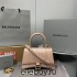 Balenciaga Hourglass Small 23 Croc-Embossed Brown Silver Hardware 23x19x24cm