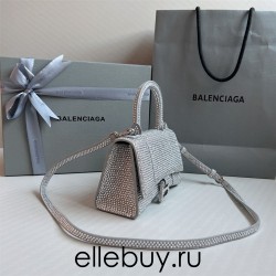 Balenciaga Hourglass XS Small 19 Diamond Silver Diamond Hardware 19x8x21cm