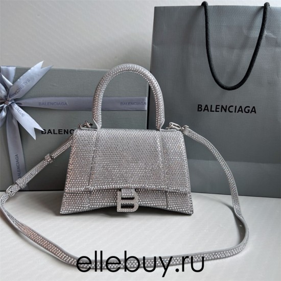 Balenciaga Hourglass Small 23 Diamond Silver Diamond Hardware 23x19x24cm