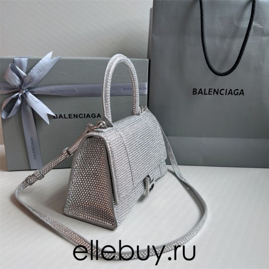 Balenciaga Hourglass Small 23 Diamond Silver Diamond Hardware 23x19x24cm