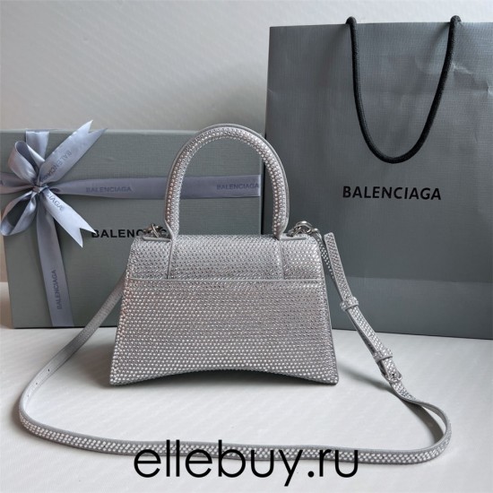 Balenciaga Hourglass Small 23 Diamond Silver Diamond Hardware 23x19x24cm