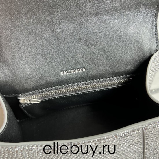 Balenciaga Hourglass Small 23 Diamond Silver Diamond Hardware 23x19x24cm