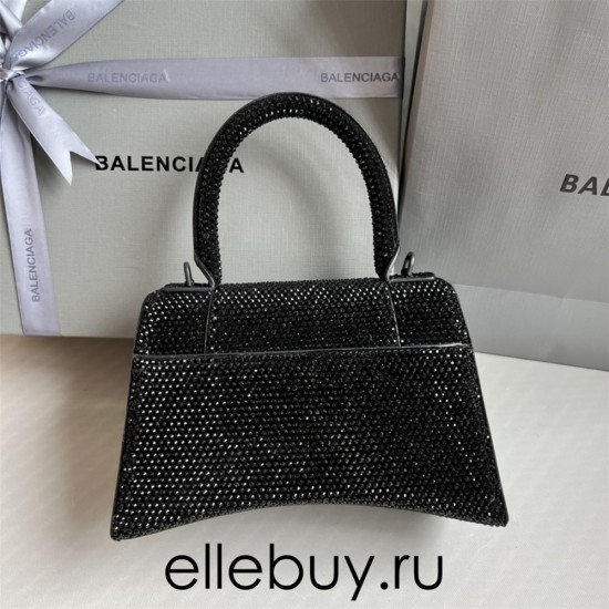 Balenciaga Hourglass Small 23 Diamond Black Diamond Hardware 23x19x24cm