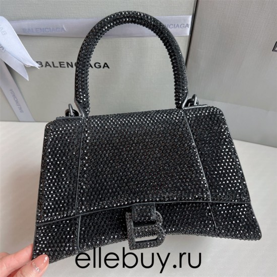 Balenciaga Hourglass Small 23 Diamond Black Diamond Hardware 23x19x24cm