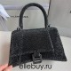 Balenciaga Hourglass Small 23 Diamond Black Diamond Hardware 23x19x24cm