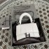 Balenciaga Hourglass Mini 11 Croc-Embossed Smooth Silver Clasp 11.5x14x4.5cm