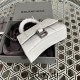 Balenciaga Hourglass Mini 11 Croc-Embossed Smooth Silver Clasp 11.5x14x4.5cm