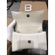 Balenciaga Hourglass XS Small 19 Grained Calfskin White Silver Hardware 19x8x21cm