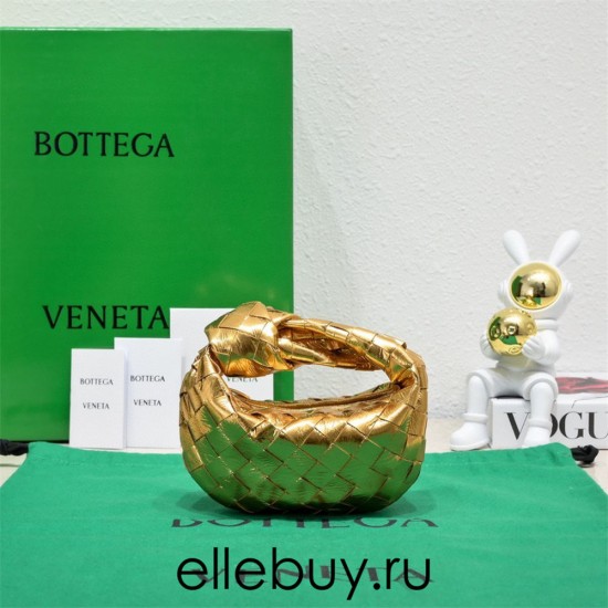 BOTTEGA VENETA Jodie Super Mini 17 Gold Style: 6699-0# Size: 17x16x6.5cm Full Leather