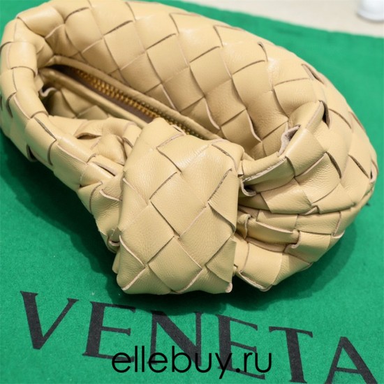 BOTTEGA VENETA Jodie Super Mini 17 Light Yellow Style: 6699-0# Size: 17x16x6.5cm Full Leather