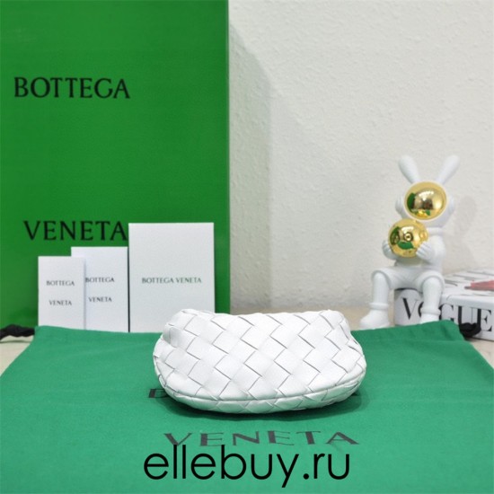 BOTTEGA VENETA Jodie Super Mini 17 White Style: 6699-0# Size: 17x16x6.5cm Full Leather