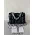 BOTTEGA VENETA Cassette Chain Padded Cassette Black Silver Buckle Medium 26 Size: 26x18x6cm Full Leather