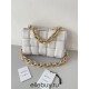 BOTTEGA VENETA Cassette Chain Padded Cassette White Gold Buckle Medium 26 Size: 26x18x6cm Full Leather