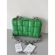 BOTTEGA VENETA Cassette Chain Padded Cassette Green Silver Buckle Medium 26 Size: 26x18x6cm Full Leather