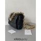 BOTTEGA VENETA Cassette Chain Padded Cassette Black Gold Buckle Medium 26 Size: 26x18x6cm Full Leather