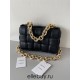 BOTTEGA VENETA Cassette Chain Padded Cassette Black Gold Buckle Medium 26 Size: 26x18x6cm Full Leather