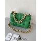 BOTTEGA VENETA Cassette Chain Padded Cassette Green Gold Buckle Medium 26 Size: 26x18x6cm Full Leather