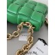 BOTTEGA VENETA Cassette Chain Padded Cassette Green Gold Buckle Medium 26 Size: 26x18x6cm Full Leather