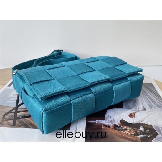 BOTTEGA VENETA Cassette 25 Medium New Blue 25x15x5cm Full Leather