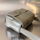 BOTTEGA VENETA Cassette Mini 12 Gray 12x8x4cm Full Leather