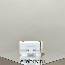 Celine Triomphe Canvas Chain Underarm Bag Embossed White Gold Hardware Model: 197943 Size: 20.5x10.5x4cm