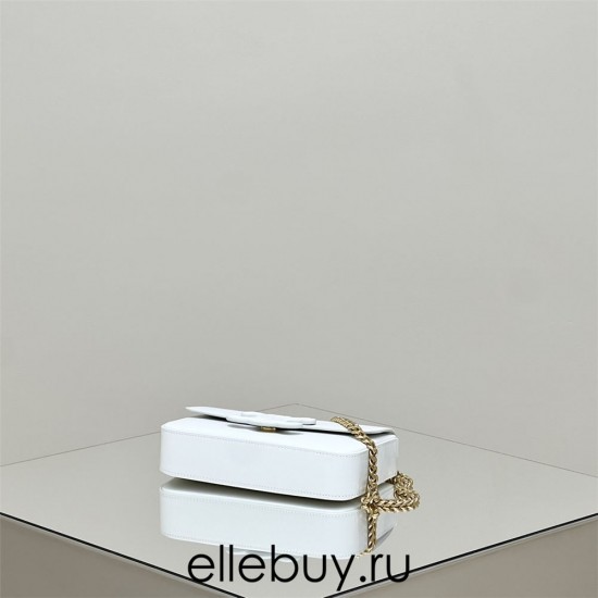 Celine Triomphe Canvas Chain Underarm Bag Embossed White Gold Hardware Model: 197943 Size: 20.5x10.5x4cm