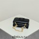 Celine Triomphe Canvas Chain Underarm Bag Embossed Black Gold Hardware Model: 197943 Size: 20.5x10.5x4cm