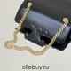 Celine Triomphe Canvas Chain Underarm Bag Embossed Black Gold Hardware Model: 197943 Size: 20.5x10.5x4cm