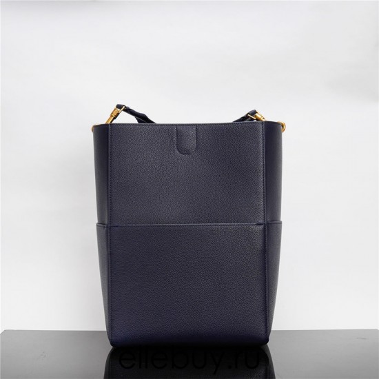 Celine SEAU SANGLE Large Grained Calfskin Black 23 x 33 x 17cm