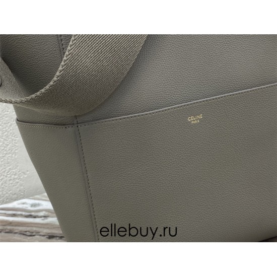 Celine SEAU SANGLE Large Grained Calfskin Grey 23 x 33 x 17cm