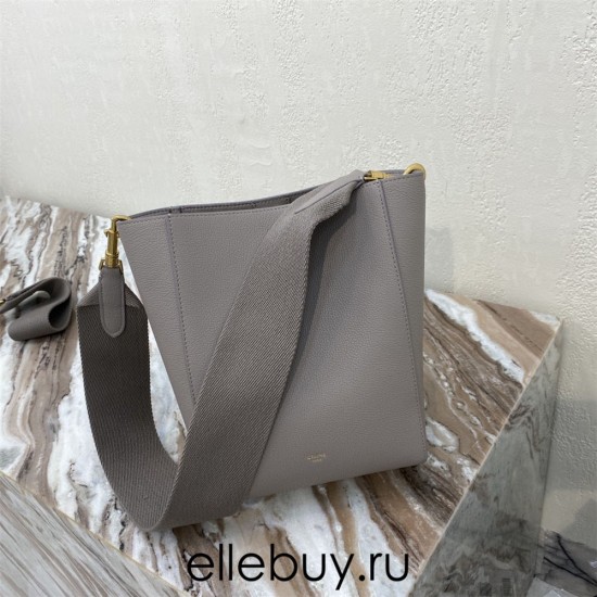 Celine SEAU SANGLE Large Grained Calfskin Light Grey 23 x 33 x 17cm