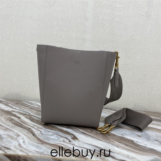 Celine SEAU SANGLE Large Grained Calfskin Light Grey 23 x 33 x 17cm