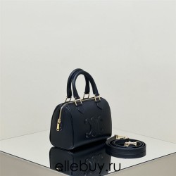 Celine Voyage Triomphe Embossed Black Gold Hardware Model: 197583 Size: 19.5x14x7cm