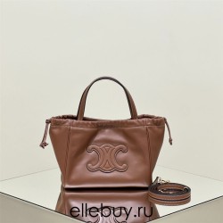 Celine Cabas Tote Brown Full Leather Model: 111013 Size: 22x17x15cm